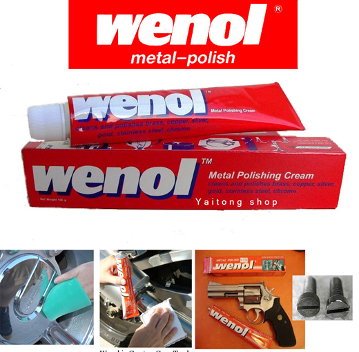 6x Wenol Metal Polishing Cream Brass Copper Silver Gold Stainles Steel  Cleaner