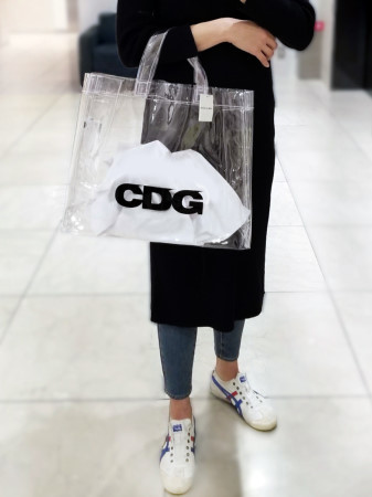 cdg pvc tote bag