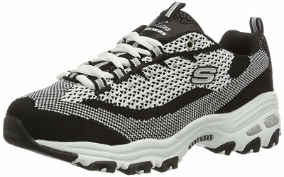 black and white skechers