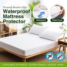 ▶ Premium Bamboo Waterproof Mattress Protector King Size Machine Washable Pad 