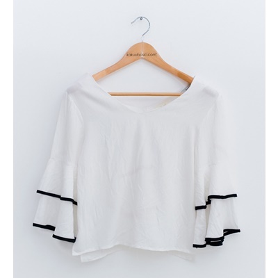 01. stack sleeve blouse - ivory - free