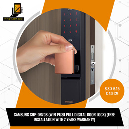 SAMSUNG SHP-DR708 (WIFI PUSH PULL DIGITAL DOOR LOCK) (FREE INSTALLATION WITH 2 YEARS WARRANTY)