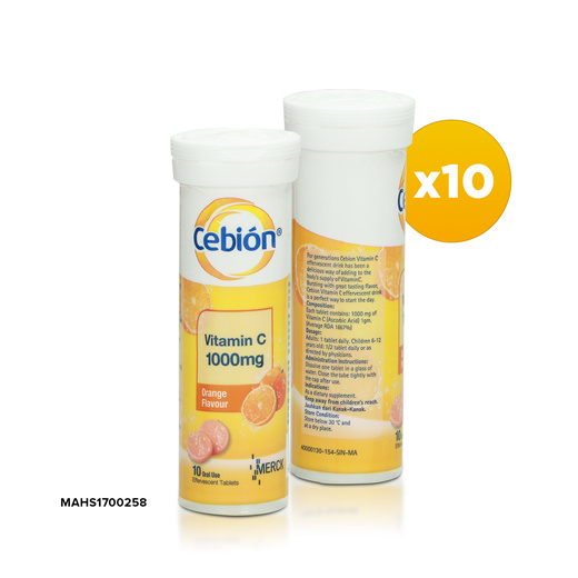 Qoo10 Cebion Vitamin C 1000mg Orange Flavour 10 Effervescent Tablets X 10 Dietary Management