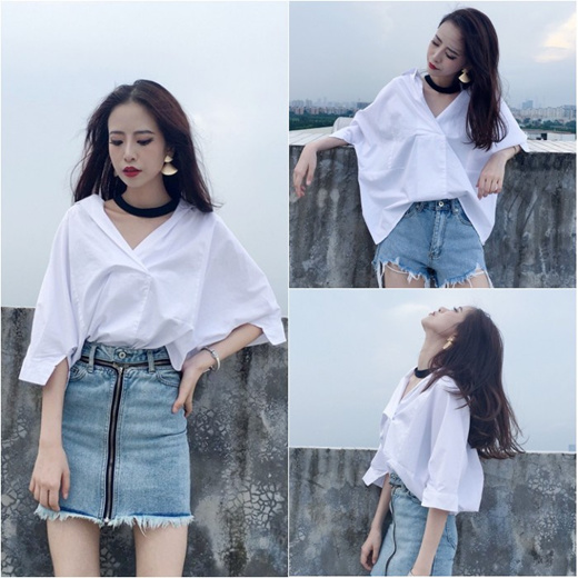 korean style white blouse