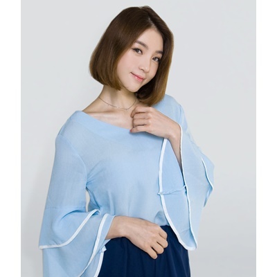 01. stack sleeve blouse - skyblue - free