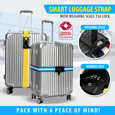 luggage strap with lock and weighing scale