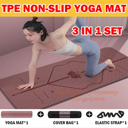 Yoga Mats For Home Workout 6/8mm Thick TPE Exercise Yoga Mat Reusable Non  Slip Gym Mat With Carrying Strap For Women Men Kids - AliExpress