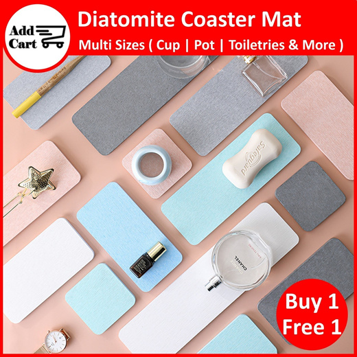 Japan Diatomite Table Coaster Mat (Cup | Bottle | Pot | Toiletries | Soap) (Multi Size) Buy 1 Free 1