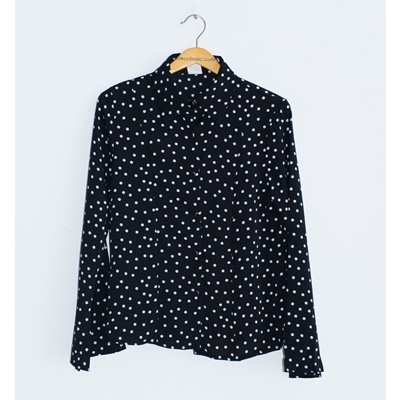 05. polkadot shirt - black - free