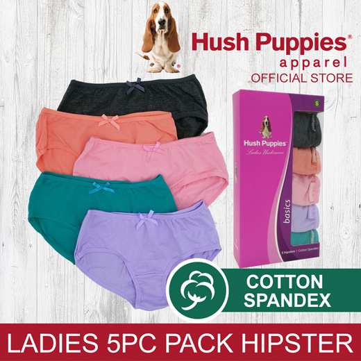 Hush Puppies 5pcs Ladies' Panties Cotton Spandex Hipsters