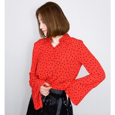 05. polkadot shirt - red - free