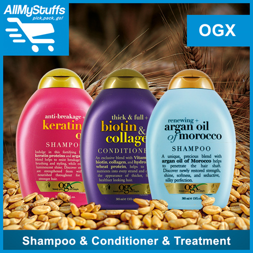 Qoo10 Ogx Shampoo Conditioner Treatment Kukui Oil Keratin Oil Biotin Collag Hair Care