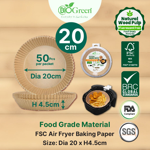 Air fryer Disposable Parchment paper liner plate, Non-Stick Multi use for  Frying, Air Fryer, Microwave, Oven, 50 Plates, Size:16cm: Buy Online at  Best Price in UAE 