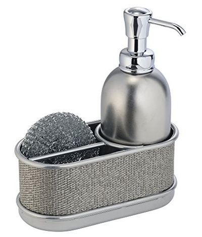 Mdesign Kitchen Sink Soap Dispenser Pump And Sponge Caddy Organizer For Kitchen Countertops Metall