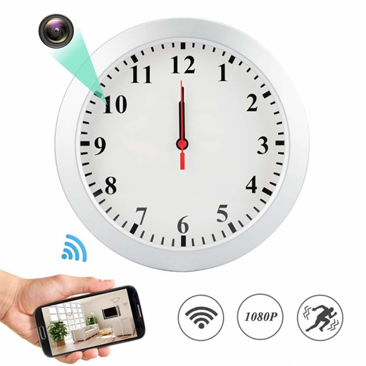 Qoo10 1080P WiFi Spy Hidden Camera Wall Clock Motion Detection Video