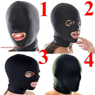 Jew Style Latex Hoods and 1.0mm Collars with Lacing Behind Rubber Mask Club Wear