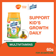 SCOTT S Multivitamin Gummies for Kids， Vitamin A， B6， C， D Zinc， Tropical 60s， 1 Pack