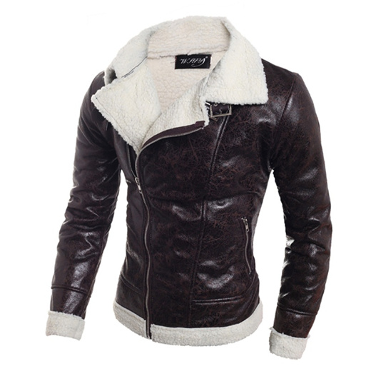 Qoo10 - Winter Warm Mens Fur Liner Lapel Coat PU Leather Jacket : Women's  Clothing