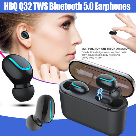 Qoo10 Hbq Q32 Tws Bluetooth 5 0 Earphones Wireless Earbuds Sports Headset Wi Mobile Accessori