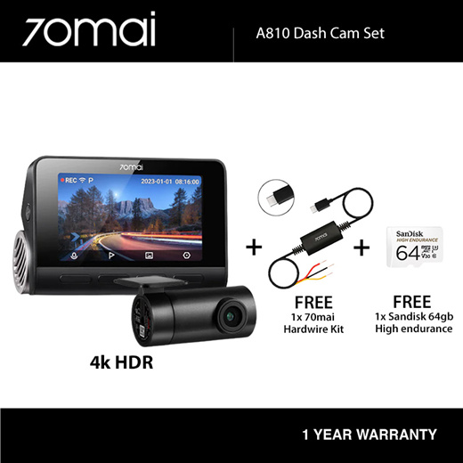 70mai Dash Cam A810 4K HDR Sony Starvis 2 IMX678 Dual-channel Optional –  70mai Official Store