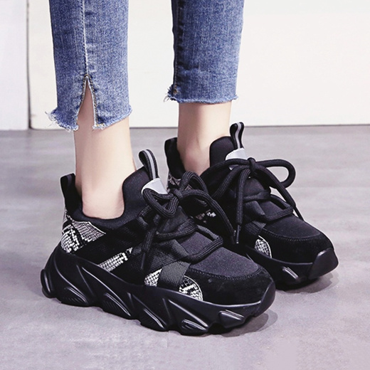 black womens platform shoes