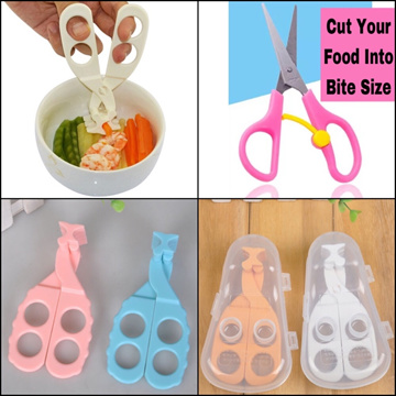 Japanese GINO Multifunctional food scissors Baby food supplement scissors.