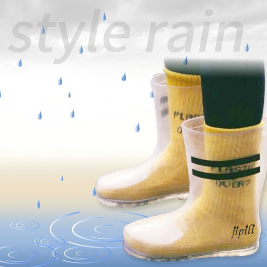 rain boots transparent