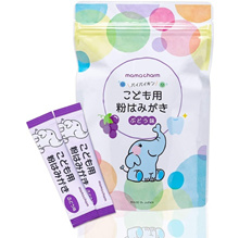 Direct delivery from Japan 30 bags of mamacharm toothpaste for children, additive-free grape flavor [with toothpaste for children bad breath gargle finger toothpaste]