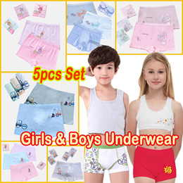 8 Pieces Set (4pcs Bras + 4pcs Panties) Girls Soft Cotton Training Bra  Panty Set Cute Cartoon Designs