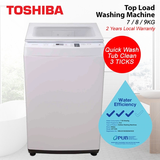 Qoo10 Toshiba Top Load Washing Machine 7 8 9 Kg Fast Delivery 2 Year Major Appliances