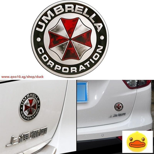 Umbrella Corporation Decal Resident Evil Car Emblem Round Gray 3D Sticker