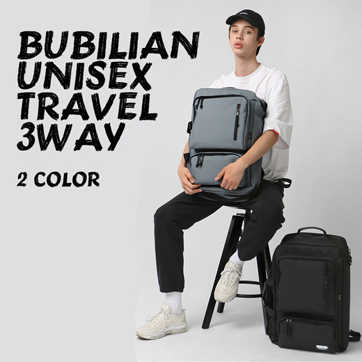 [US$148.30]Bubilian Unisex 3 Way Travel Backpack / Laptop Bag / 2 Color /  Cross Bag / Made in Korea