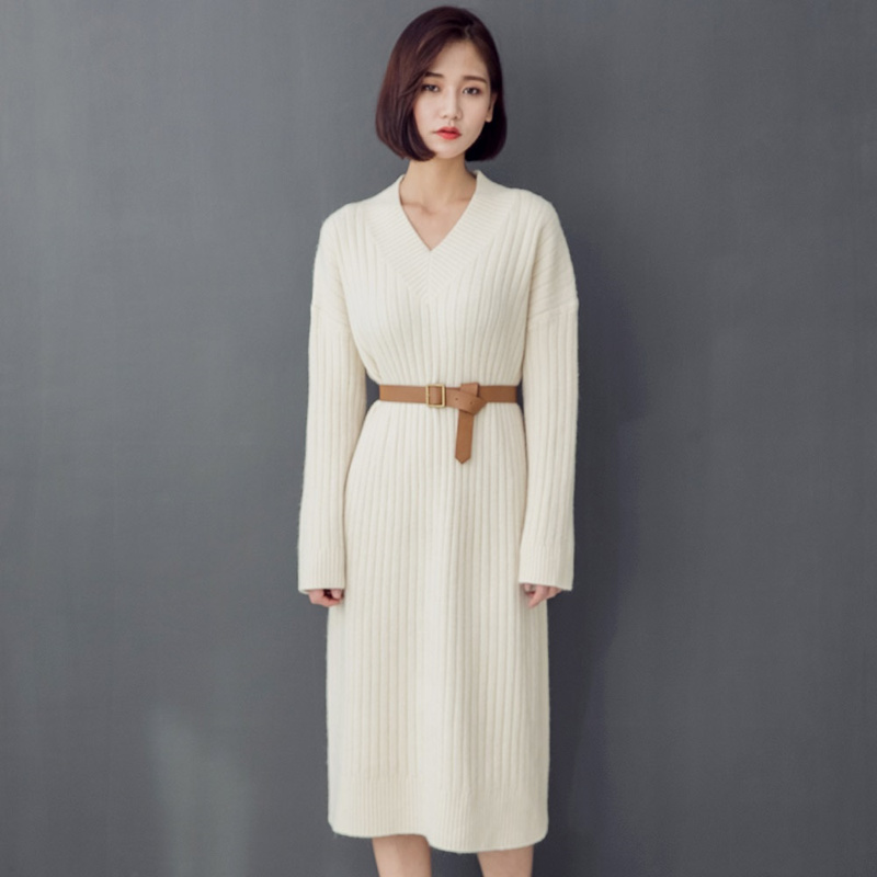 【送料無料】★韓國ファッション★comfy wool V-neck OPS♥快適なウールのVネックのOPS