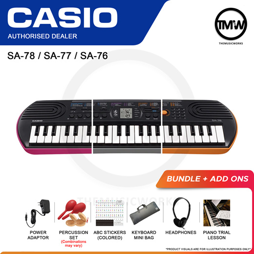 Qoo10 - Casio Mini Keyboard SA-78 SA-77 SA-76 Pink Grey keys SA78 SA... TV & Entertainme...
