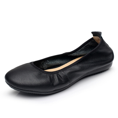 Flats shoes leather soft bottom shoes 