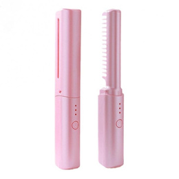 4000mah Wireless Professional Hair Straightener Curler Comb Fast Heating Negative Ion Straightening