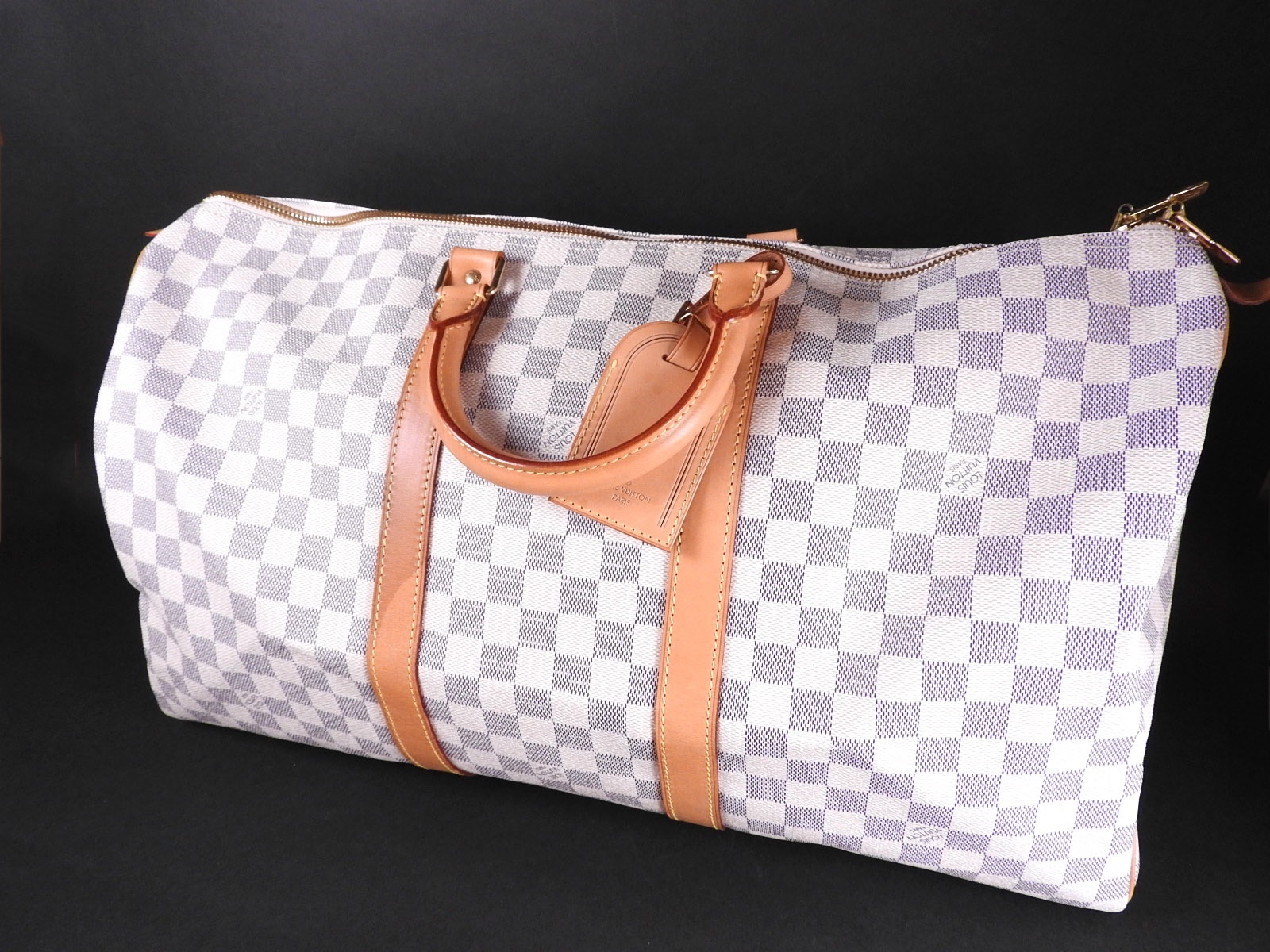 Auth Louis Vuitton Damier Azur Keepall 50 Qoo10