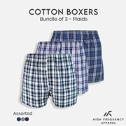 [BUNDLE OF 3] Plaids Cotton Boxers HF Casual | Underwear | Comfort | Checkered | Loungewear