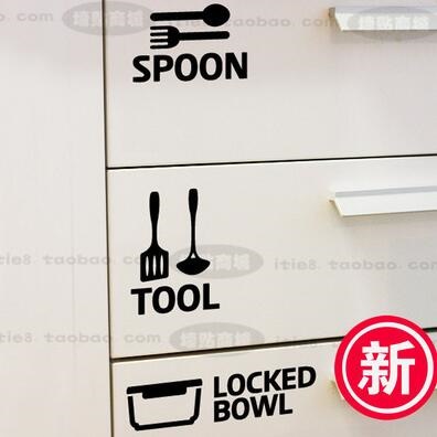 Qoo10 Cabinet Category Stickers Kitchen Labels Stickers Fun Diy