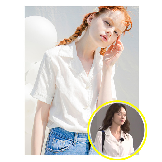 korean style white blouse