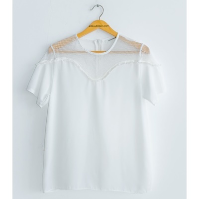 14. net detail blouse - white - free