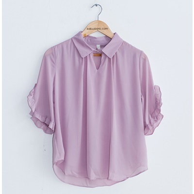 15. frill sleeve shirt - light purple - free