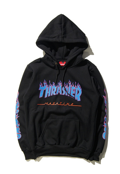 thrasher flame logo hoodie