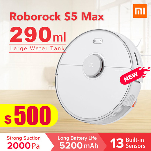 Qoo10 Roborock S5 Max Robot Vacuum And Mop Robotic Vacuum Cleaner With E Tan Home Electronics