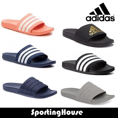 Qoo10 - Adidas Adilette Comfort Slide * Cloudfoam Plus contoured footbed :  Men's Bags \u0026 Shoes