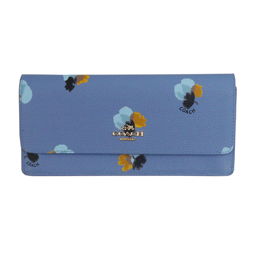 coach blue flower wallet