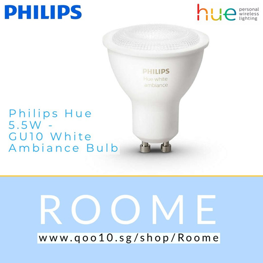 Qoo10 - CHEAPEST! Philips Hue 5.5W - GU10 White Ambiance Bulb (Authorised)  : Furniture & Deco