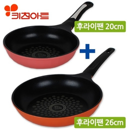 (1+1)키친아트후라이팬F1(20cm)+후라이팬F1(26cm)세트 다이아몬드컬러 웍 볶음팬 에그팬 멀티팬 구이팬 다용도팬