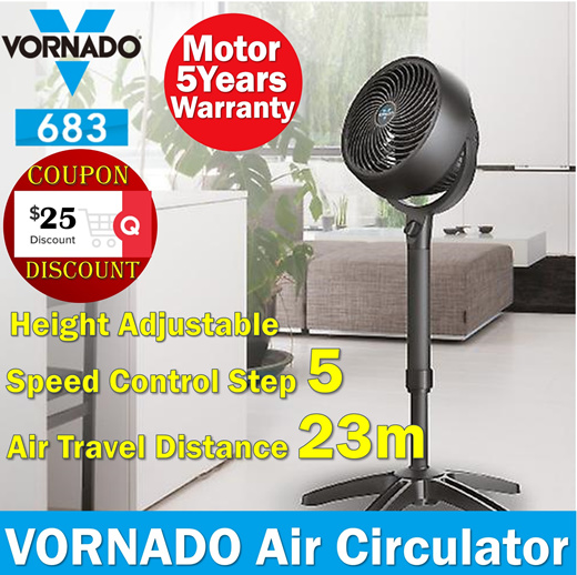 Qoo10 - Vornado 683 Medium Pedestal Whole Room Air Circulator Fan