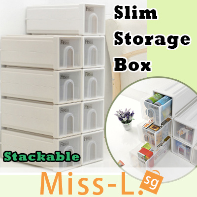 slim storage box with lid